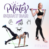 Pilates Stick Squat Training Bar with Bands